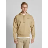 Hoodie mit Label-Print Modell 'HEAVY', Khaki, XXL