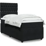 vidaXL Boxspringbett mit Matratze Schwarz 140x200 cm Samt