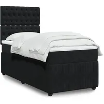 vidaXL Boxspringbett mit Matratze Schwarz 140x200 cm Samt