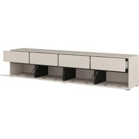 OTTO home Cross Lowboard 225 cm Braun Aluminium/Kunststoff/Metall/Melamin/Holzwerkstoff