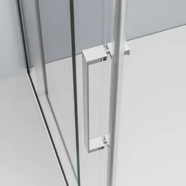 Bernstein Eckdusche Bernstein DX906 flex Schiebetür Soft-Close 8mm Nano Echtglas Chrom 110x90cm