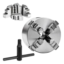 vidaXL Drehfutter Stahl 80 mm silberfarben