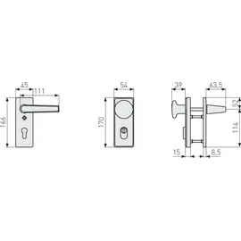 ABUS Tür-Schutzbeschlag KKZS700 F2 neusilber 08963
