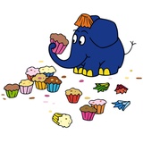 Die Maus Wandtattoo »Der kleine Elefant: Muffins«, selbstklebend