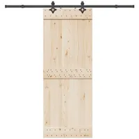 VidaXL Schiebetürbeschlag-Set 213,5 cm Stahl Schwarz