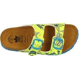 LICO Bioline Top Pantoletten Neongelb/Blau 33