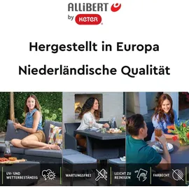 KETER Allibert Salta Balkonmöbel Set in Anthrazit Stilvolle Rattan-Optik für Garten & Balkon