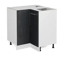 Vicco Eckunterschrank R-Line 75,6 x 46 x 81,6 cm Schwarz Weiß
