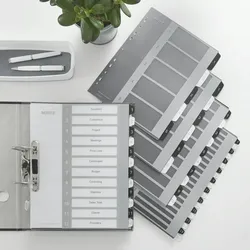 Leitz Register WOW bedruckbar Weiß/Schwarz Zahlen 1-5