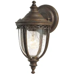 Kleine Wandlaterne „English Bridle“ mit 1 Licht, britische Bronze