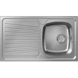 Hansgrohe S21 1 Becken rechts Einbauspüle Edelstahl manuelle Ablaufgarnitur 860 x 500 mm