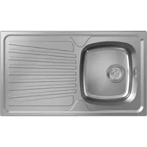 Hansgrohe S21 1 Becken rechts Einbauspüle Edelstahl manuelle Ablaufgarnitur 860 x 500 mm