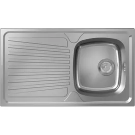 Hansgrohe S21 1 Becken rechts Einbauspüle Edelstahl manuelle Ablaufgarnitur 860 x 500 mm