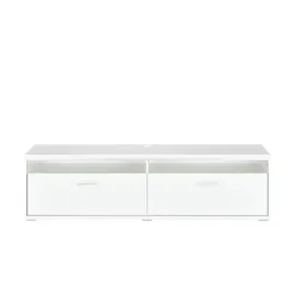 Uno Primo TV-Lowboard 184 x 51 x 52 cm Weiß Metall/Spanplatte/Holzwerkstoff