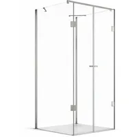 Buylando Emma U-Form Duschkabine 80 x 180 cm rechts 80 x 90 cm Gold/Schwarz/Weiß/Transparent