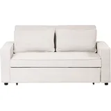 Beliani Schlafsofa Stoff 2-Sitzer Weiß/Schwarz