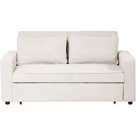 Beliani Schlafsofa Stoff 2-Sitzer Weiß/Schwarz