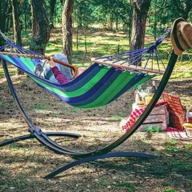 OEM Hängemattengestell, Gartenhängemattenständer, Für Zwei Personen, Metall, Grau, Robust, 250 kg