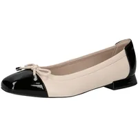 CAPRICE Damen Ballerinas aus Leder mit Blockabsatz, Cremefarben (Cream