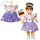 Heless 1131 - Kleid für Puppen im Design Fee und Einhorn mit Wendepailletten und silberner Krone, Größe 28 - 35 cm