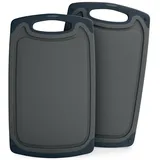 Blumtal Frühstücksbrett Blumtal Frühstücksbrettchen Kunststoff 25x15 im Set spülmaschinenfest, (2-St) grau