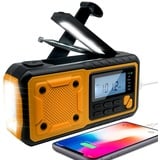 Lepwings Kurbelradio mit Handyladefunktion, Solar Radio 4000mAh Batteriebetrieben, FM/AM/SW Tragbar Notfallradio, Leseleuchte & LED Taschenlampe, SOS-Alarm, Notfallausrüstung für Camping Outdoor