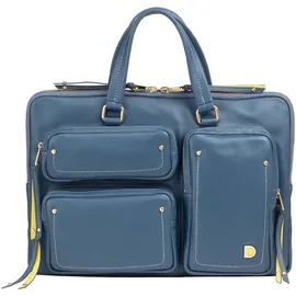 Dudu Pocket Aktentasche Leder 36 cm Laptopfach blau
