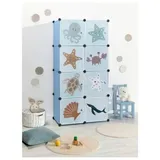 Livarno Home Steckregal Kinder Regal 74 x 36 x 144 - Unterwasserwelt blau