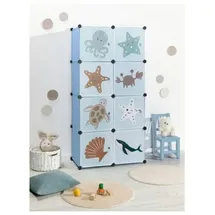 Livarno Home Steckregal Kinder Regal 74 x 36 x 144 - Unterwasserwelt blau