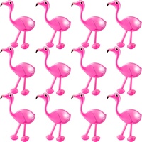Diyfixlcd 12 Stück aufblasbare rosa Flamingo, Luau Party Dekorationen Hawaiian Flamingo Party Dekorationen Aufblasbarer Flamingo für Luau Party Supplies, Sommer Strand Pool Party Karneval Dekoration