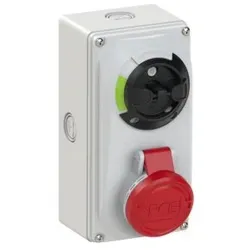 PCE 6113-9k CEE-Steckdose abschaltbar kompakt 16A 3p 9h IP44/IP54 Knock Out 61139k