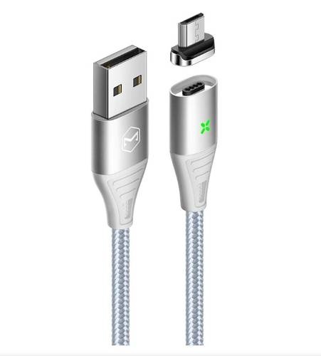 Mcdodo Magnet Kabel Quick Charge 4.0 Schnell-Ladekabel Micro-USB Ladekabel Magnetisch Schnell Datenkabel Sync silber