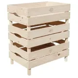 HABAU Obst- und Gemüsekiste, 3er-Set, Hellbraun