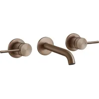 GESSI 316 Cesello 2-Griff-Waschtisch-Wand-Armatur, 127-147mm - Kupfer gebürstet