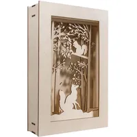 Rayher Holzbausatz 3D-Motivrahmen Wald beige