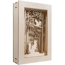 Rayher Holzbausatz 3D-Motivrahmen Wald beige