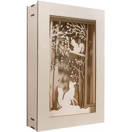Rayher Holzbausatz 3D-Motivrahmen Wald beige