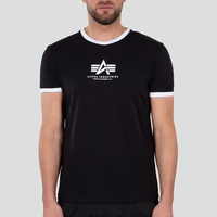 Alpha Industries Basic T Contrast ML T-Shirt, schwarz-weiss, Größe S