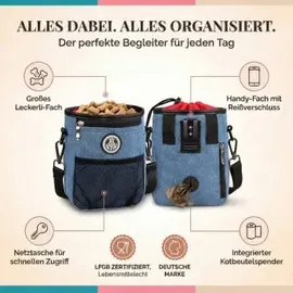HUND IST KÖNIG Premium Leckerlibeutel für Hunde blau/rot