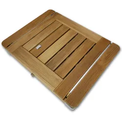 Mobile Gartendusche Bodendusche aus massivem Teak-Holz