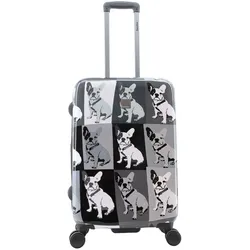 Koffer SAXOLINE "Bulldog Monochrome", Gr. B/H/T: 44cm x 67cm x 28cm, schwarz, mehrfarbig, Koffer, aus ABS-Materialien