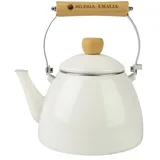 Emaille Wasserkessel 2L Lucjan Weiß für alle Herdarten – Induktion geeignet