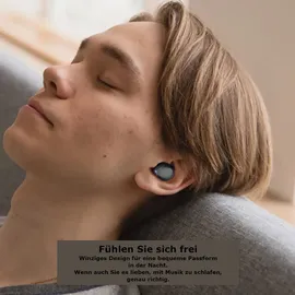 TOZO A1 Mini Bluetooth Kopfhörer Integriertes Mikrofon Immersive Premium-Sound-Kopfhörer (kompatibel für kleine Ohren), Schwarz