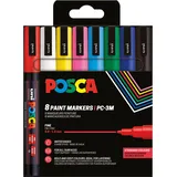 Posca PC-3M, 8 ass. farver std.