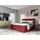 Fun Möbel Boxspringbett Schlafzimmerbett Linnea 200x220cm Stoff Rot inkl. Bettkasten