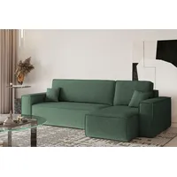 Kaiser Möbel Ecksofa mit schlaffunktion und bettkasten, Ecksofa L-Form, Eckcouch L-Form BEST stoff NEVE Rechts Grün - Grün