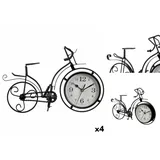 Gift Decor Uhr Tischuhr Fahrrad Schwarz Metall 33 x 22,5 x 4,2 cm 4 Stück schwarz