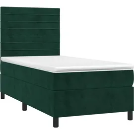vidaXL Boxspringbett 100 x 200 cm Dunkelgrün