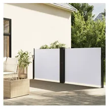 vidaXL Seitenmarkise Ausziehbar Weiß 120 x 600 cm