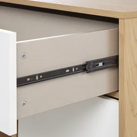 Beliani Sideboard 119 x 84 x 35 cm Braun / Weiß